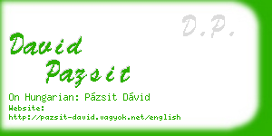 david pazsit business card